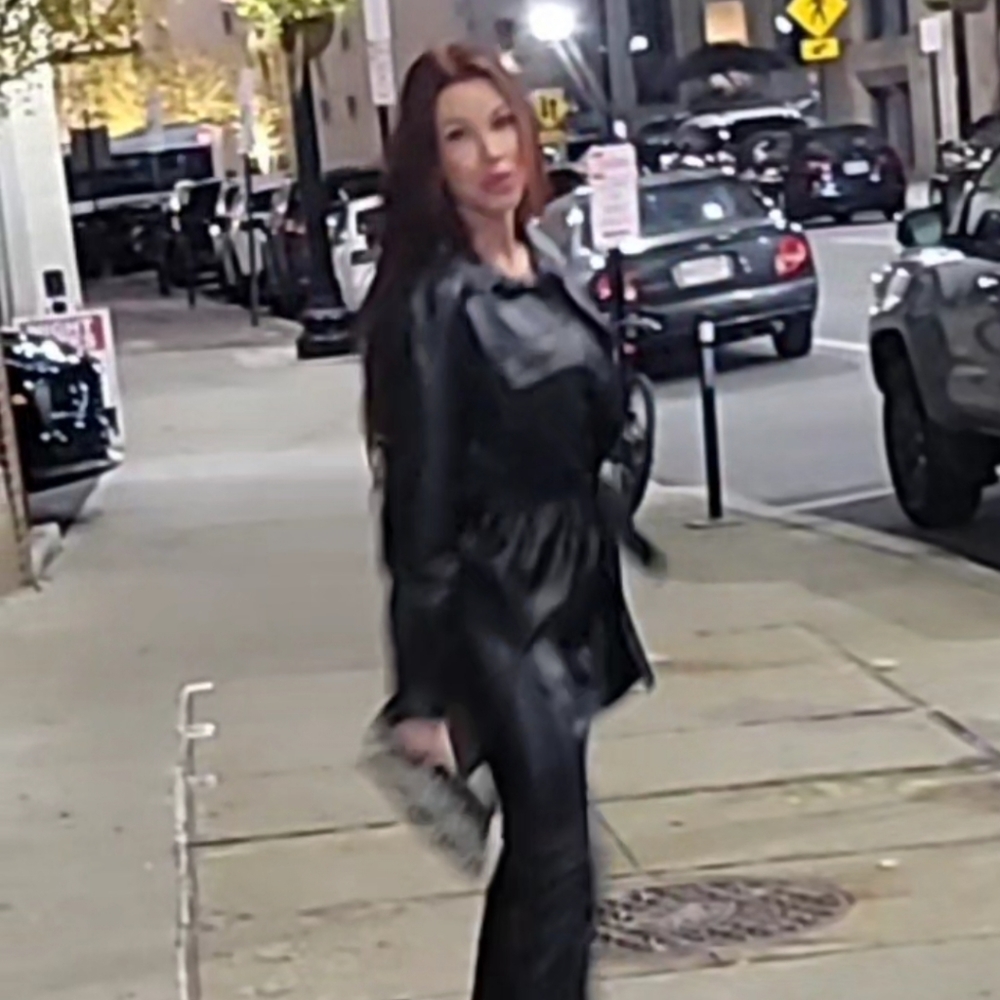 Vegan leather shirt dress/ over coat - Picture 12 of 12